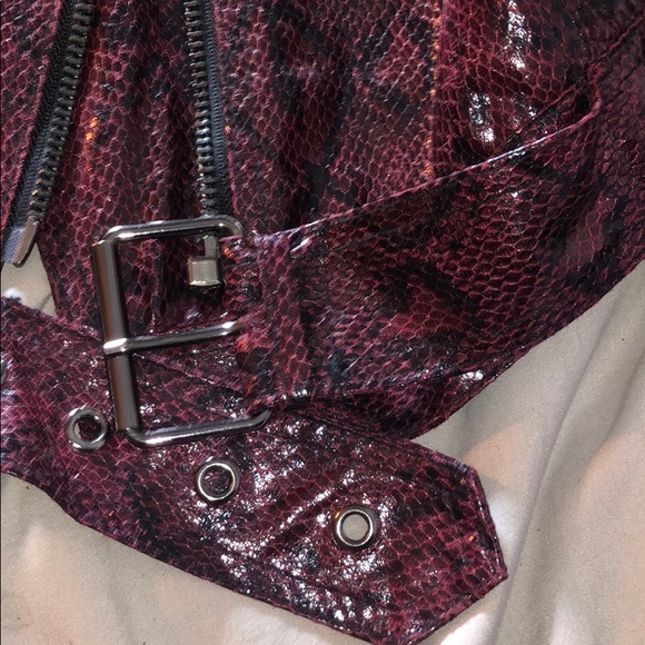 Burgundy Snakeskin Jacket - Picture 3 of 4